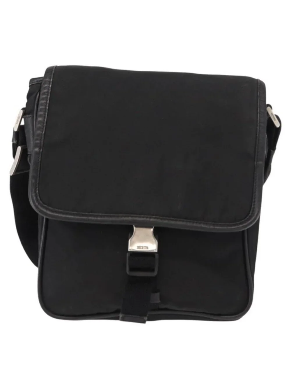 Authentic PRADA Shoulder Bag Nylon Black Silver - Picture 5 of 16